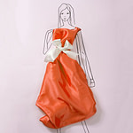 Coral orange crepe back satin apparel fabric | new tess