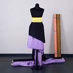 Lilac and black cotton sateen fabrics | new tess