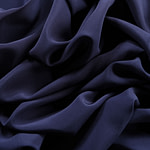 Marine blue crêpe de chine fabric in pure silk | new tess