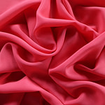 Geranium pink crêpe de chine fabric in pure silk | new tess