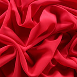 Tissu de crêpe de chine de soie rouge uni pour la couture et l'habillement - new tess