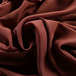 Walnut brown crêpe de chine fabric in pure silk | new tess