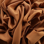 Caramel brown crêpe de chine fabric in pure silk | new tess