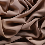 Honey brown crêpe de chine fabric in pure silk | new tess