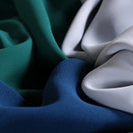 Ash blue polyester crepe microfibre fabric for dressmaking