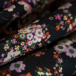 Floral cotton fil coupé fabric for dressmaking and fashion | new tess