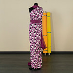 Purple silk floral fabric for dressmaking | new tess