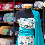 Tissu Couture Crêpe Satin Bleu hawaii en Soie