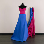 Blue cotton satin stretch apparel fabric | new tess