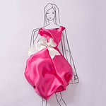 Tissu Crêpe Satin Fuchsia en Soie pour vêtements