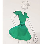 Bright green silk radzemire fabric for dressmaking | new tess