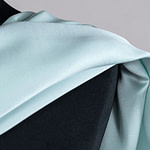 Water blue crêpe back satin fabric in pure silk | new tess
