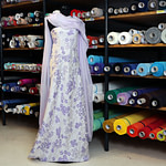 Lilac floral jacquard and plain silk chiffon | new tess fabrics