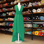 Mint green heavy polyester microfibre fabric for dressmaking | new tess