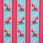 Tessuto Crepe Seta Fiori e Rigato ST000356 per Abbigliamento