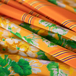 Flowers, Stripes Print Apparel Fabric ST000357