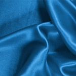 Tissu Couture Crêpe Satin Bleu portofino en Soie