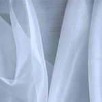 Tissu Couture Organza Bleu rosée en Soie