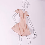 Peach pink silk georgette fabric | new tess