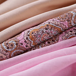 Pink and beige cotton fabrics for apparel and fashion | new tess