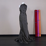 Tissu Raso Se Ominibus Pois 201901 Blanc, Noir en Soie