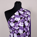 Purple silk floral fabric for dressmaking | new tess