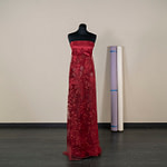 Ruby red embroidered tulle | new tess