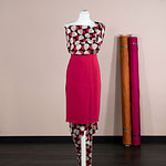 Red silk crepe de chine fabric | new tess