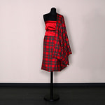 Red wool tartan fabric | new tess