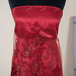 Ruby red embroidered tulle | new tess