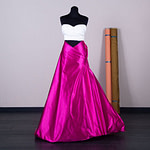 Fuchsia fuchsia silk duchesse satin and white silk chiffon fabric | new tess