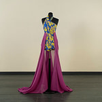Tessuto Georgette Iris per Abbigliamento
