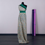 Orange and green silk habutai fabric | new tess