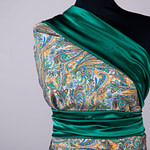 Orange and green silk habutai fabric | new tess