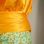 Yolk Orange Silk Crêpe Satin Apparel Fabric