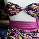 Optical fuchsia silk crepe de chine fabric | new tess