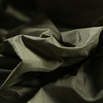 Olive green taffeta fabric in pure silk | new tess