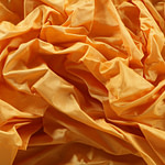 Arancio yellow taffeta fabric in pure silk | new tess