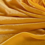 Yellow Silk and Viscose Velvet Fabric - 009
