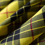 Tartan fabric in pure wool in shades of yellow and black | new tess
