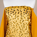 Yellow viscose velvet fabric | new tess