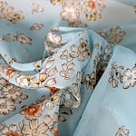 Blue Silk Georgette fabric for dressmaking