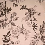 Gray, Pink Silk Flower Fabric - Georgette Fiori K00801