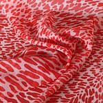 Tessuto Georgette Bianco, Rosso in Seta per abbigliamento