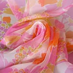 Pink, Yellow Silk Chiffon fabric for dressmaking