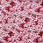 Red, White Silk Flower Fabric - Crepe Se Fiori Acquarel K12800