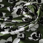 Tissu Crêpe Satin Vert en Soie pour vêtements