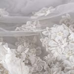 Ivory tulle with organza flowers | new tess bridal fabrics