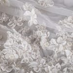 Tulle ivoire à fleurs appliqué en organza | new tess
