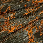 Tessuto Macchie Riflesso Decoupè 002-01 Arancione, Grigio, Verde per Abbigliamento